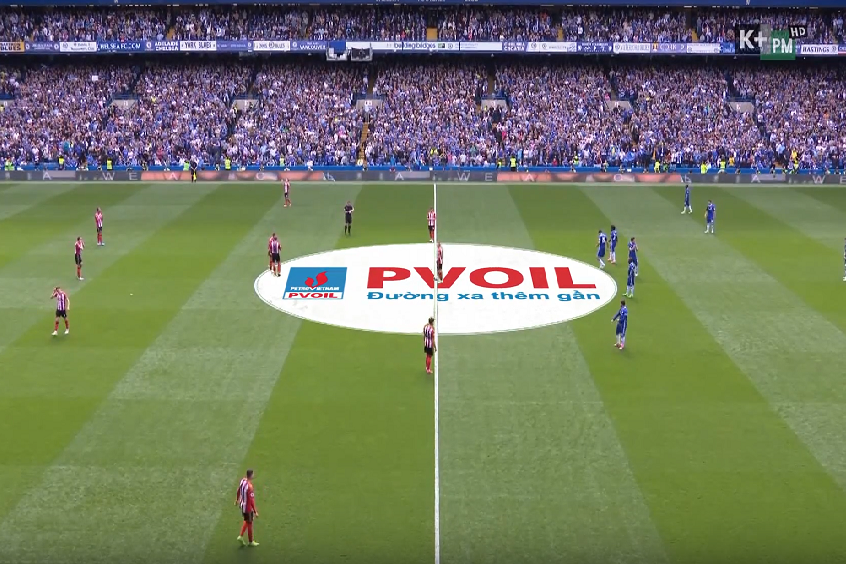PVOIL brand is advertised on the TV signal of Premier League